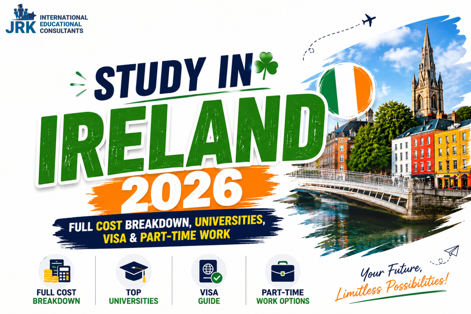 Study in Ireland 2026: Full Cost Breakdown, Universities, Visa & Part-Time Work